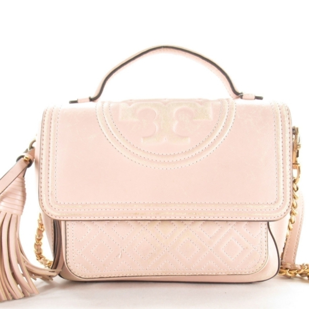 Authentic Tory Burch 2way Shoulder Bag Fleming Pink Handbag